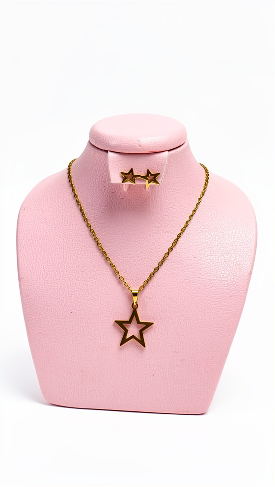 Set de cadena y topos silueta estrella