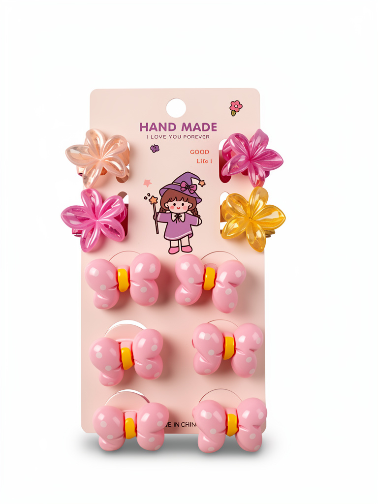 Set de moñas x6 y ganchitos x4