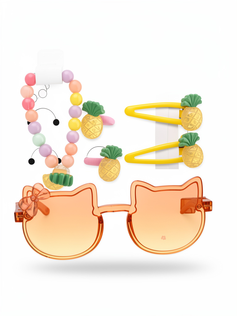 Set de gafas, manillas, moñas y pinzas