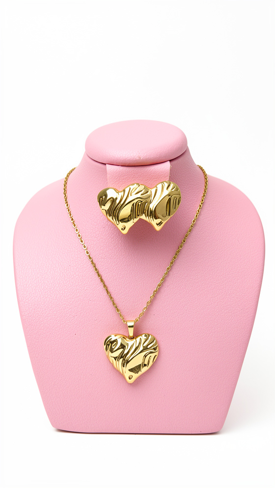 Set de cadenas y topos corazón acero
