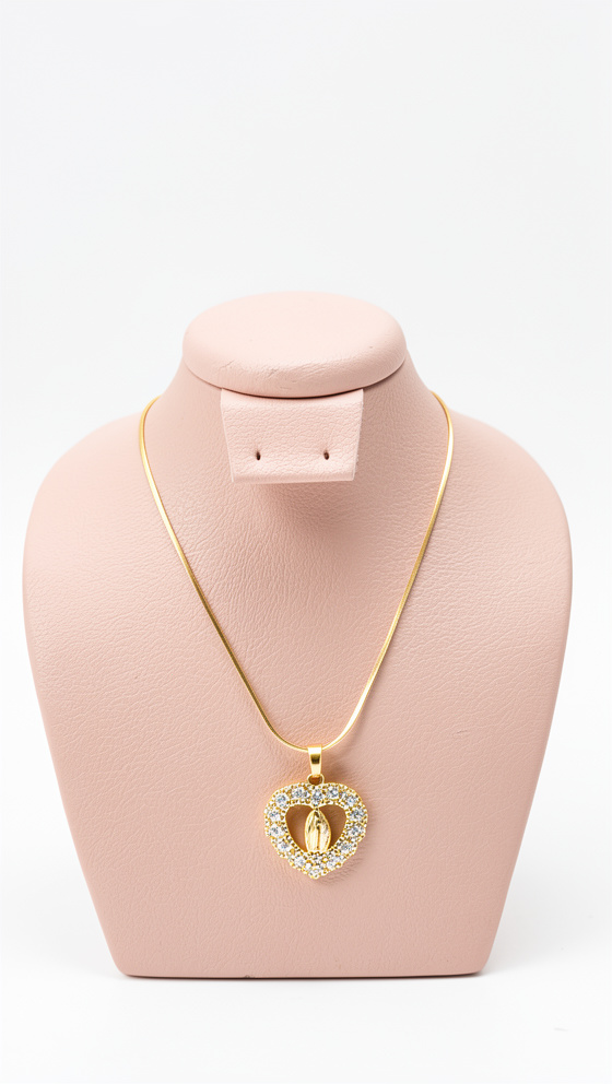 Cadena virgen corazón grande
