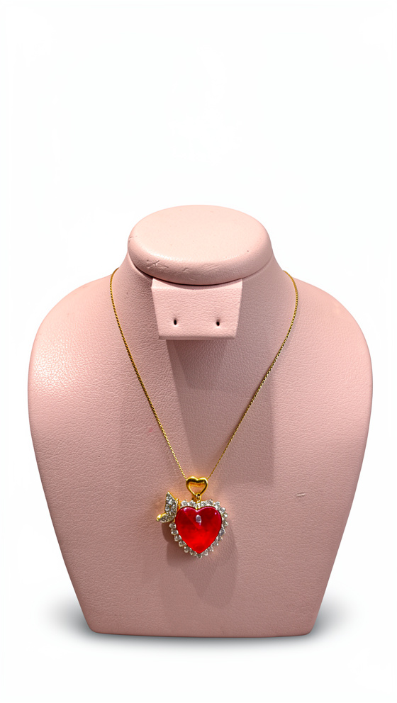 Cadena corazón con mariposa