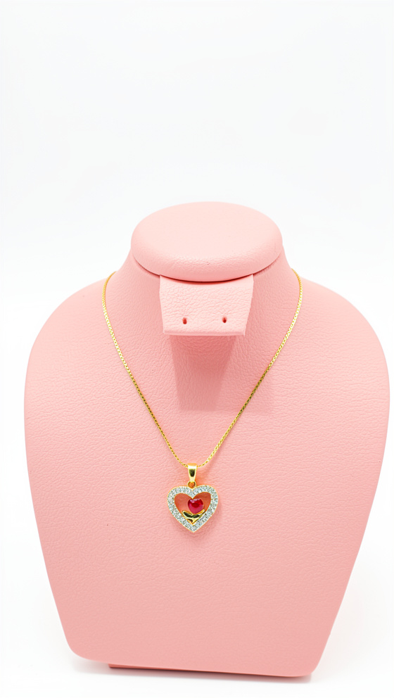 Cadena rosa corazón