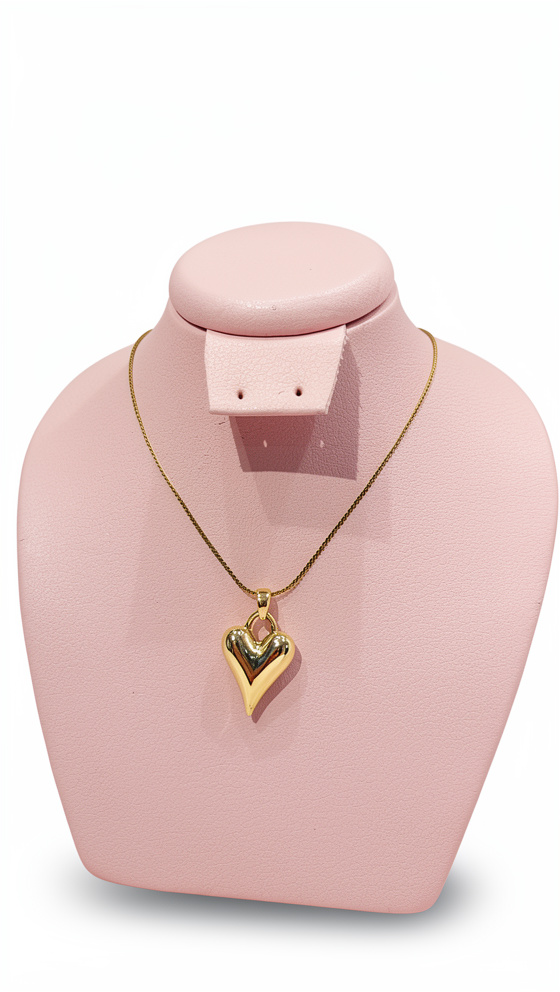 Cadena corazón chunky mediano