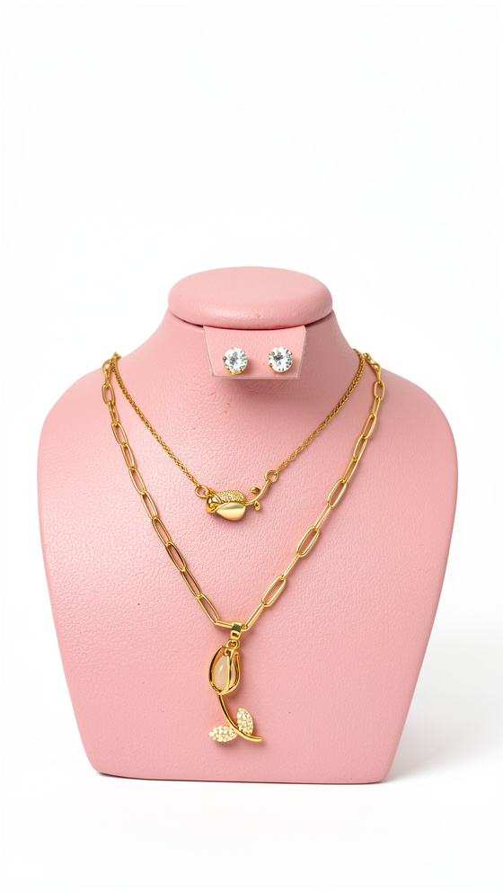 Set de cadena doble tulipán y topos