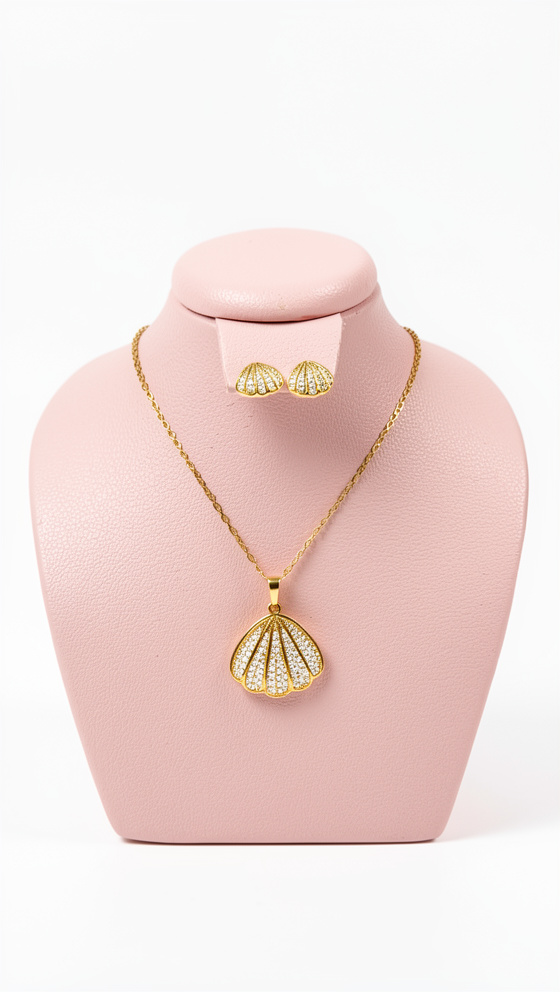 Set de cadena y topos concha