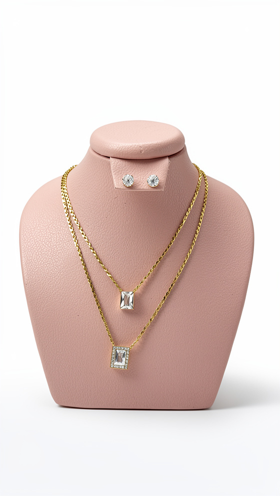 Set de cadena doble y topos diamantado