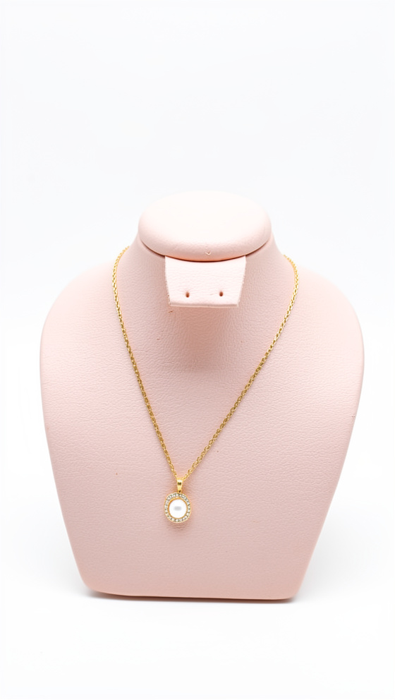Cadena perla y circones