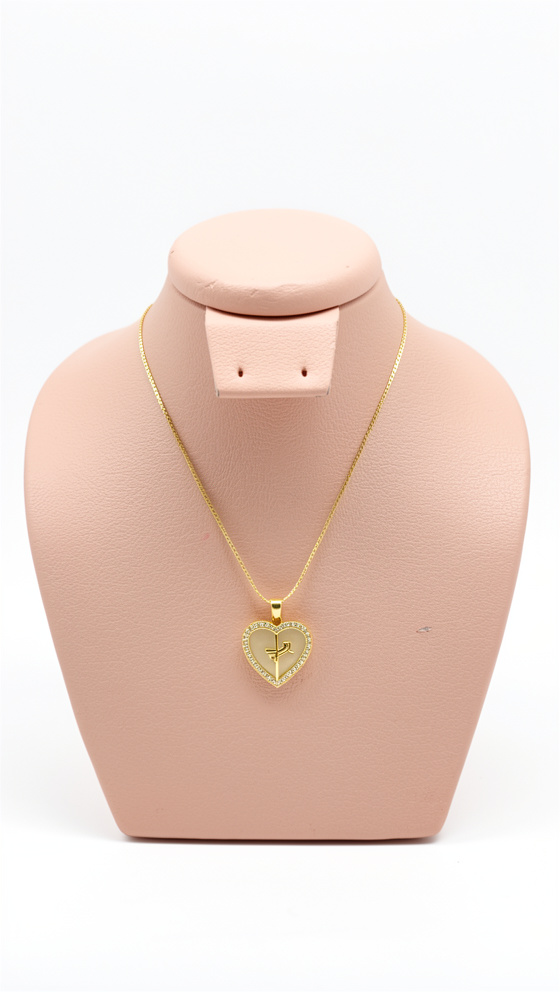 Cadena corazón cruz