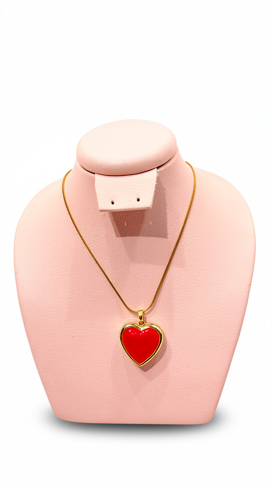 Cadena corazon relicario