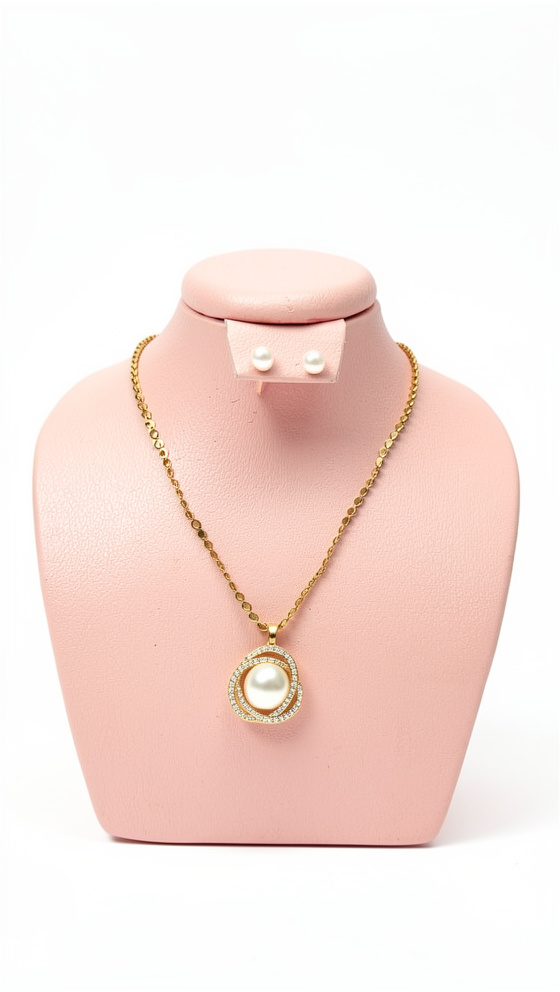 Set de cadena y topos perla-nudo