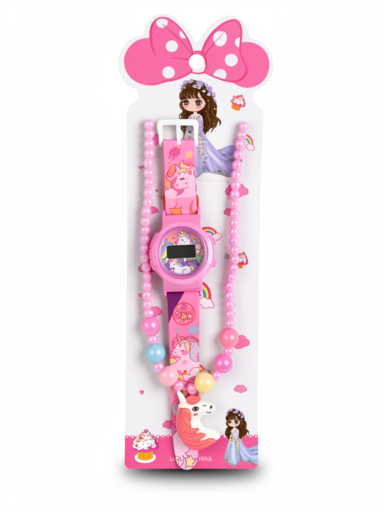 Kit de reloj y collar unicornio
