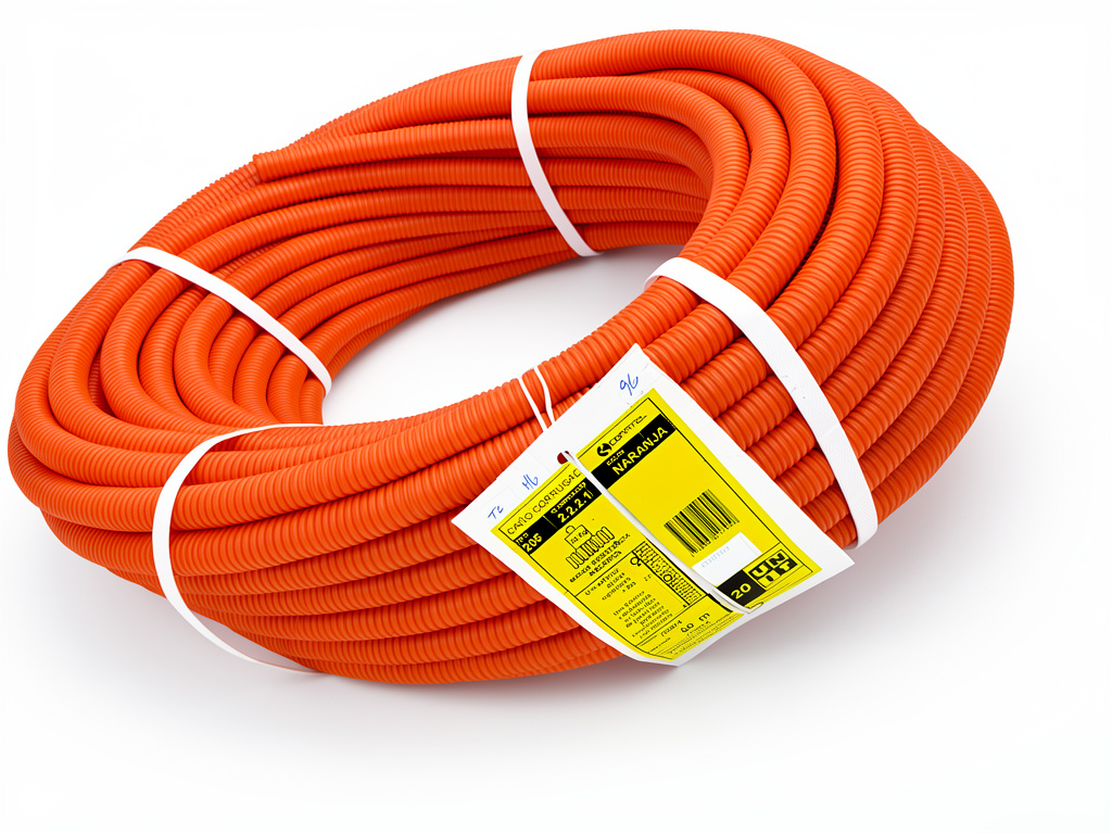 Caño corrugado 205 20mm naranja x mts