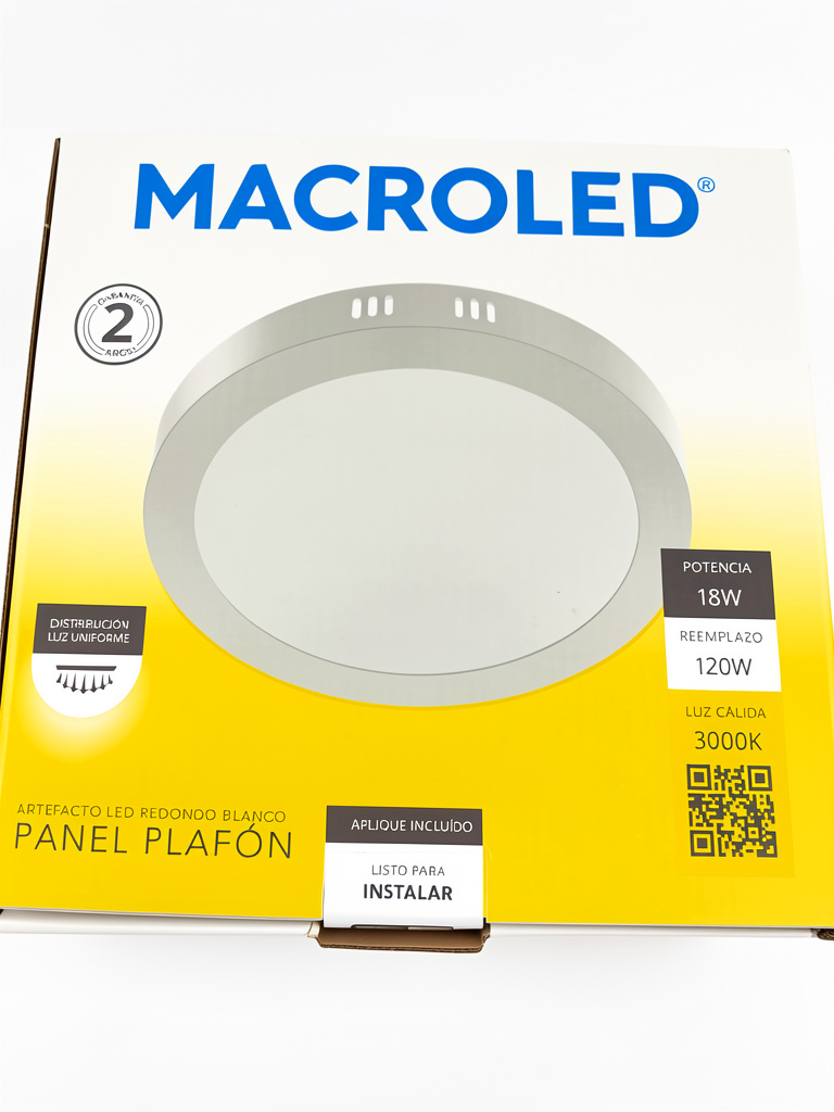 Panel de adosar redondo 18w cálido 3000k