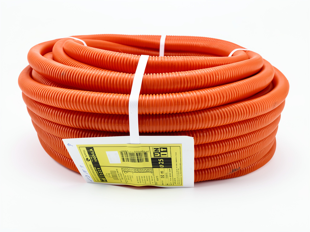 Caño corrugado 205 25mm naranja