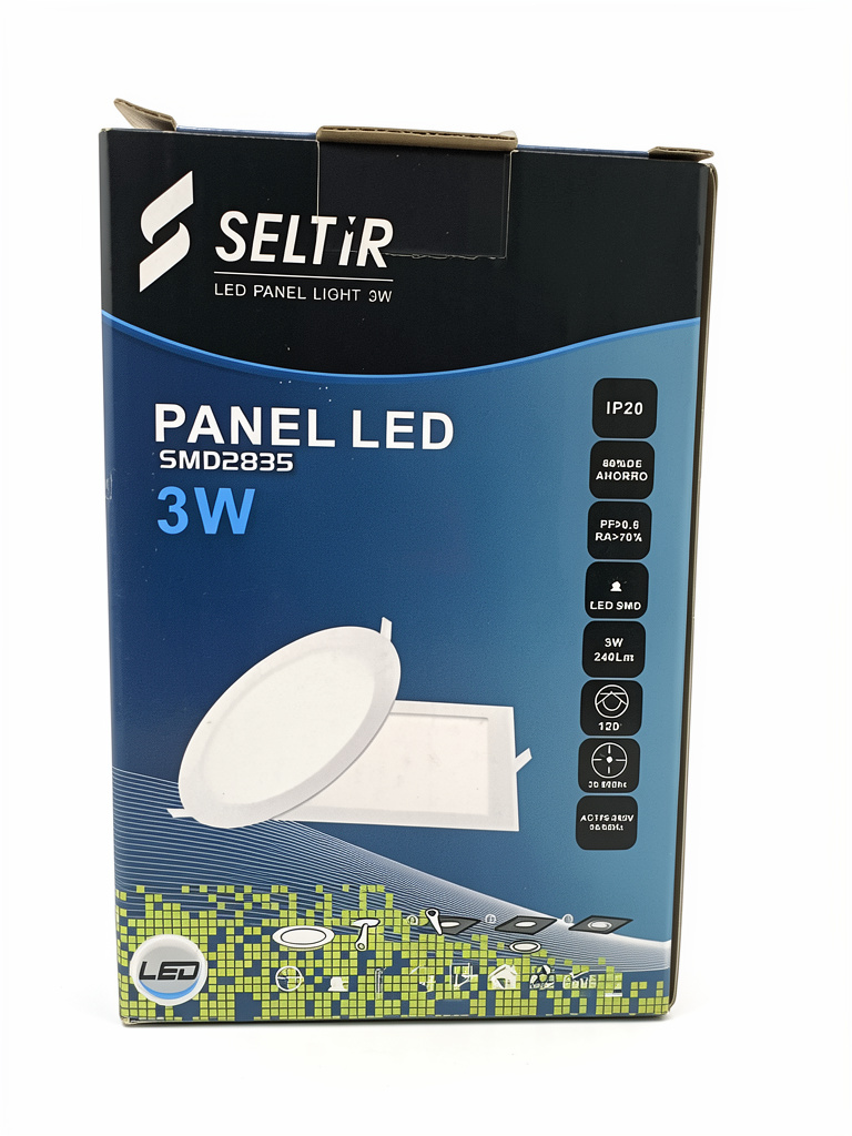 Panel led 3w luz fría redondo de embutir