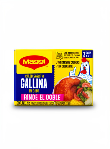 Caldo sabor a gallina en cubo