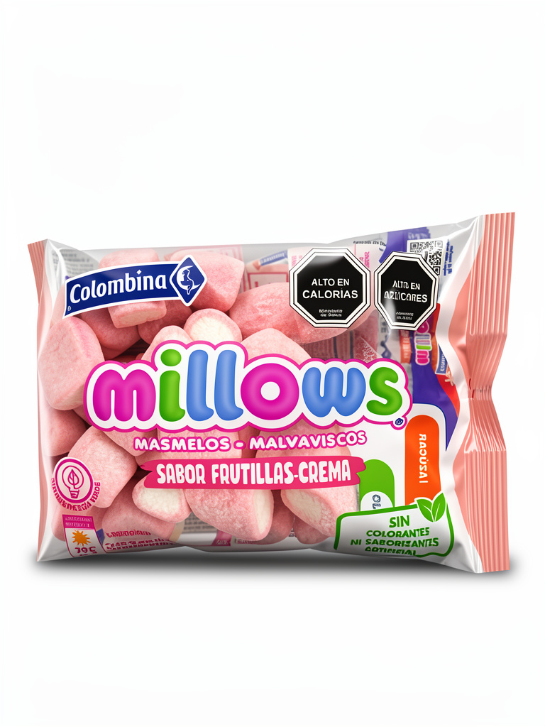 Millows sabor a frutillas con crema 154gr