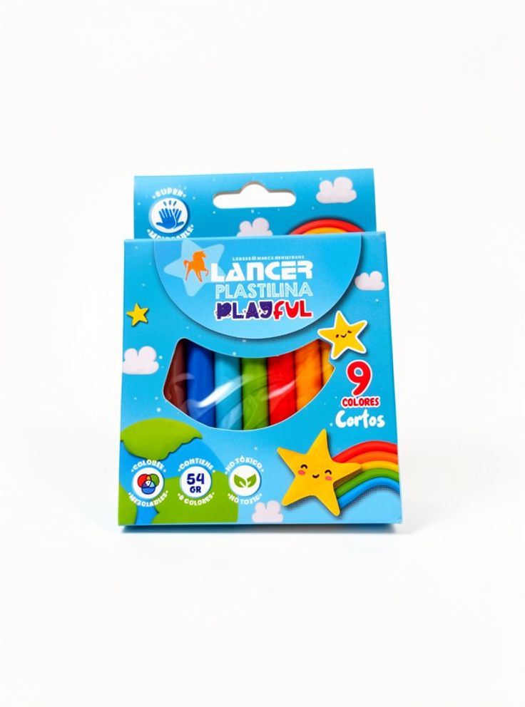 PLASTILINA MINI LANCER X9 COLORES 54G