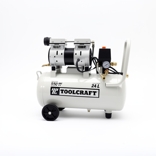 COMPRESOR AIRE HORIZONTAL 24L 127V 550W, TOOLCRAFT