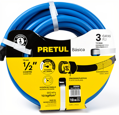 MANGUERA AZUL 1/2" 3 CAPAS 10 M, PRETUL