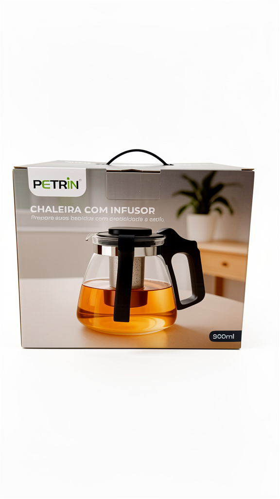 Bule de vidro com infusor