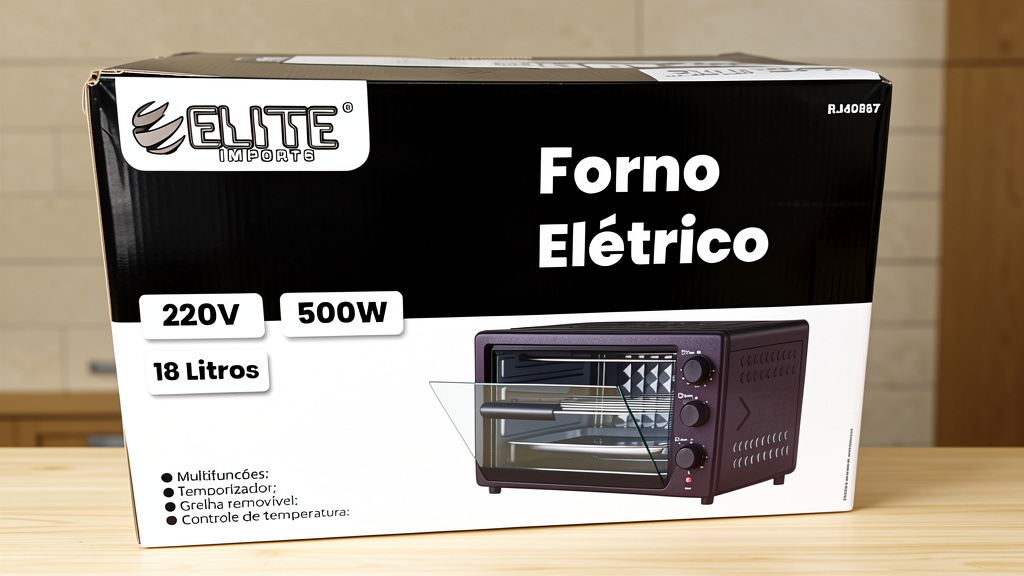 Elite Imports Forno Elétrico preto 18L