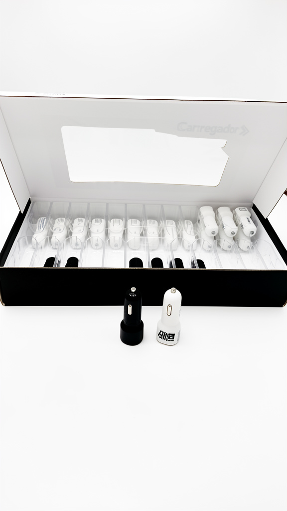 Carregador veicular preto/branco