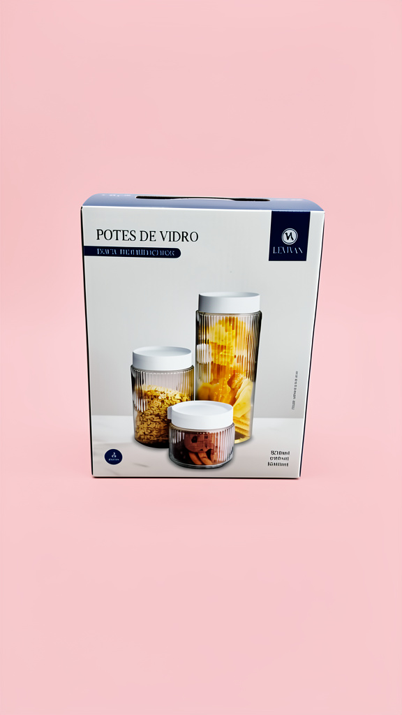 LEVVAN potes de vidro 3 peças
