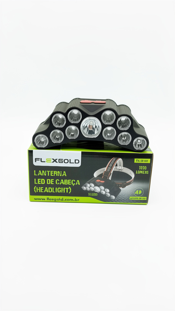 Flexgold lanterna de cabeça preta