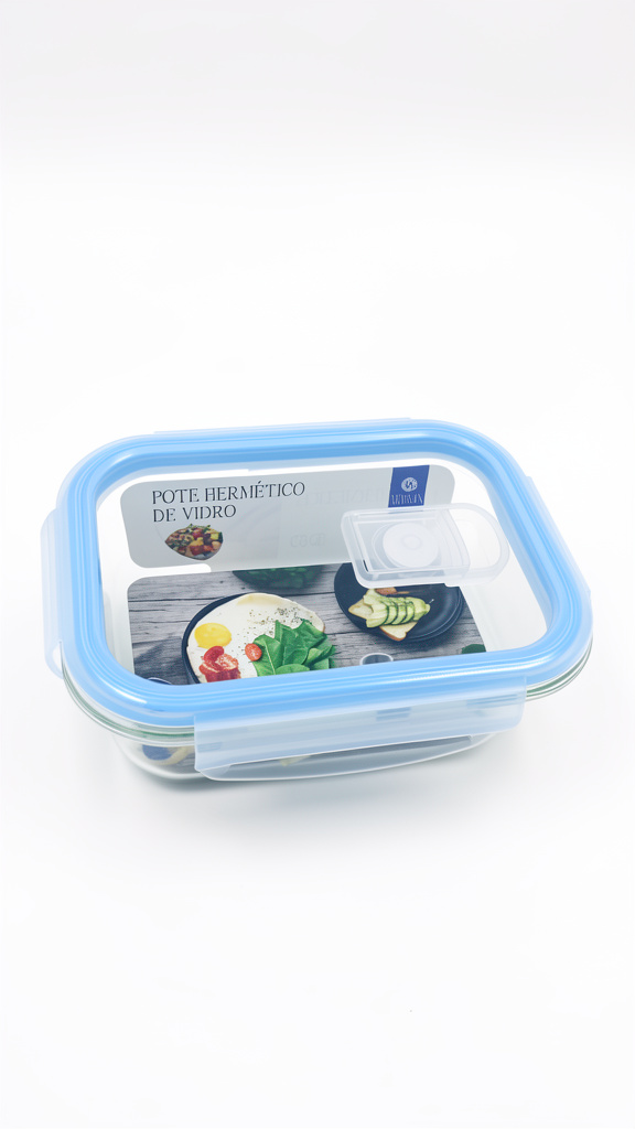 Pote de vidro azul 370ml