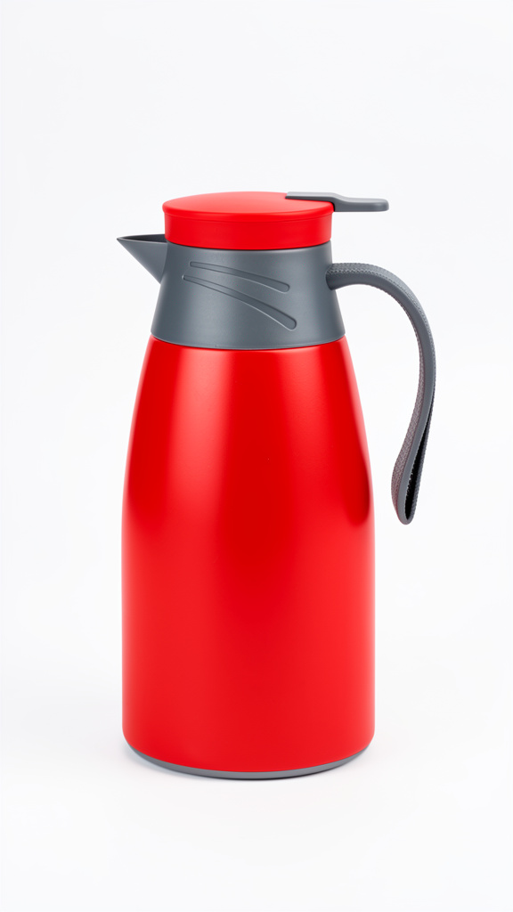 Elite Garrafa Térmica vermelha 1L com 4 xícaras coloridas