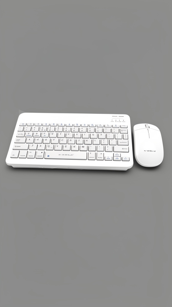 Mouse e teclado sem fio branco