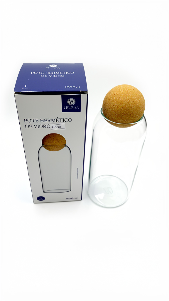 WELLIVA pote hermético vidro 1050ml
