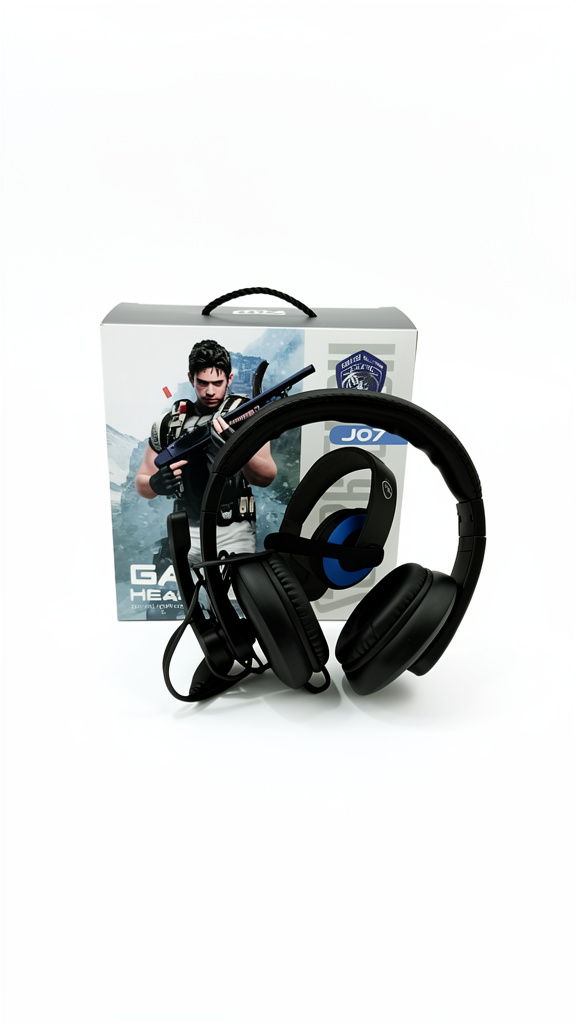 J07 Fone gamer preto