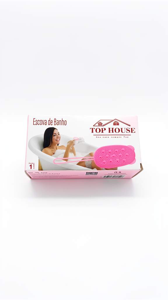Top House Escova de Banho rosa