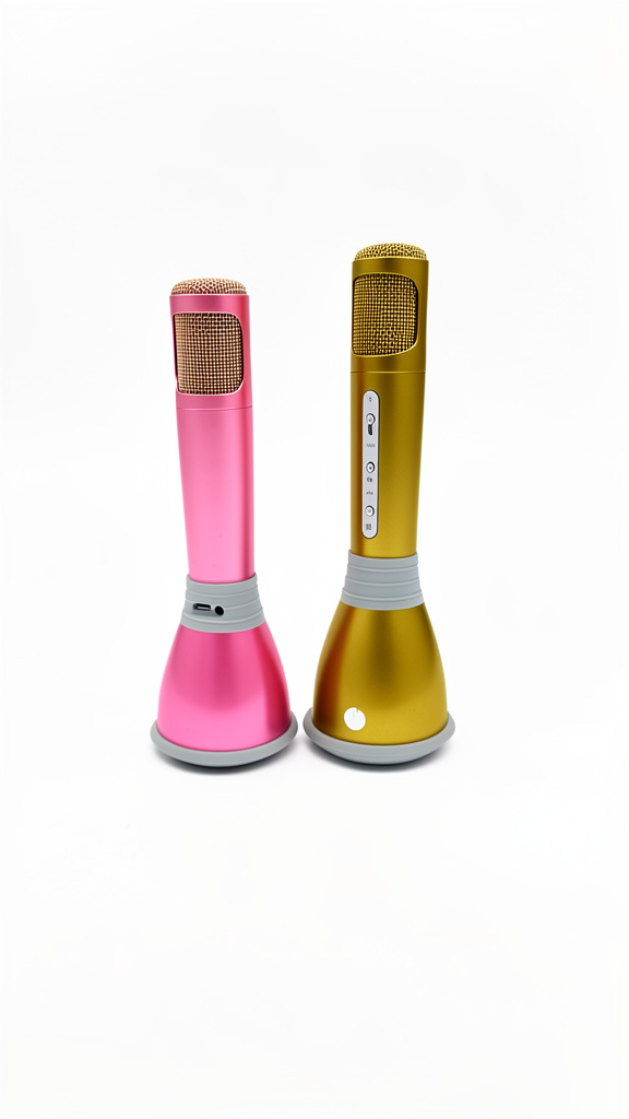 Microfone rosa portátil