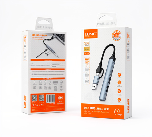 ADAPTADOR USB/USB TIPO-C A 3 USB + 1 TIPO-C LDNIO DS-64C