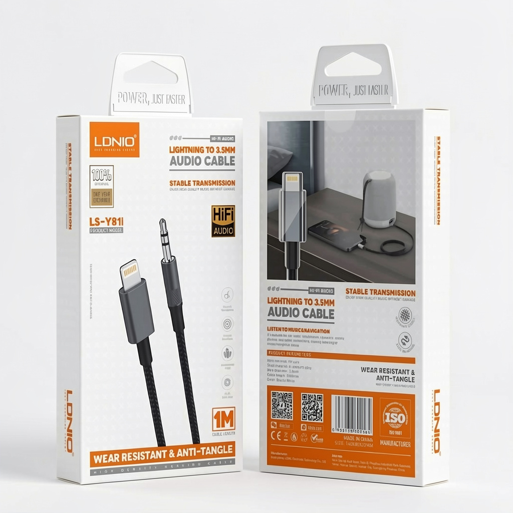 CABLE DE AUDIO LIGHTNING A 3.5MM – 1M LDNIO LS-Y81I
