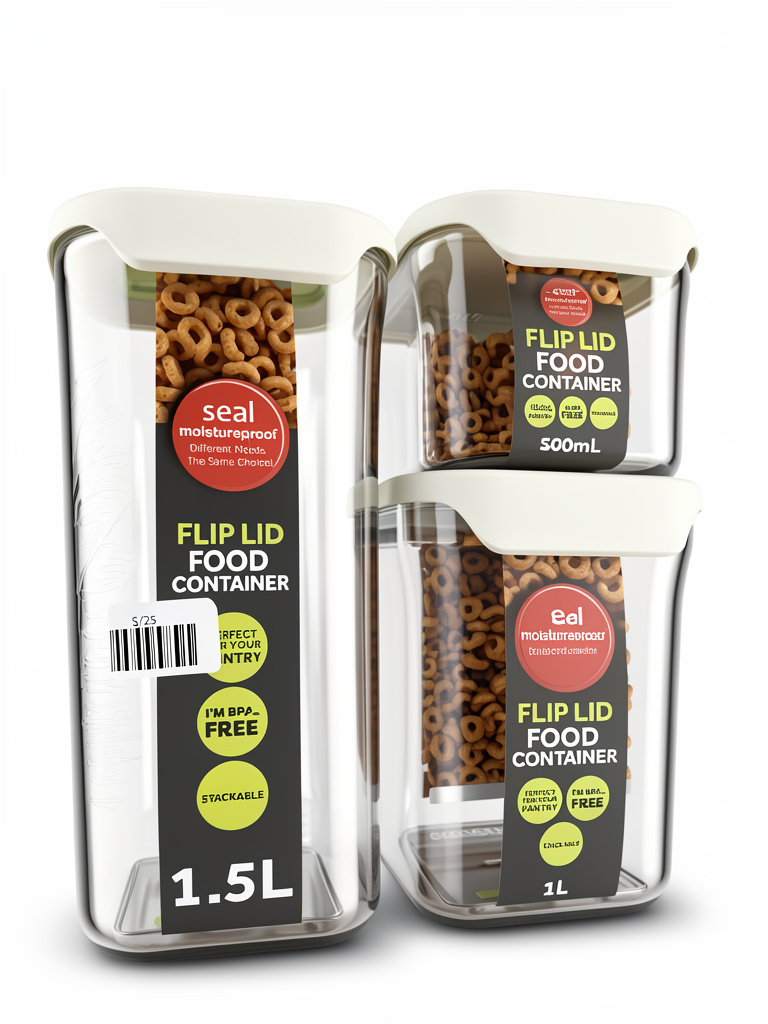 SET DE FRASCOS - FLIP LID FOOD x 3 pcs.