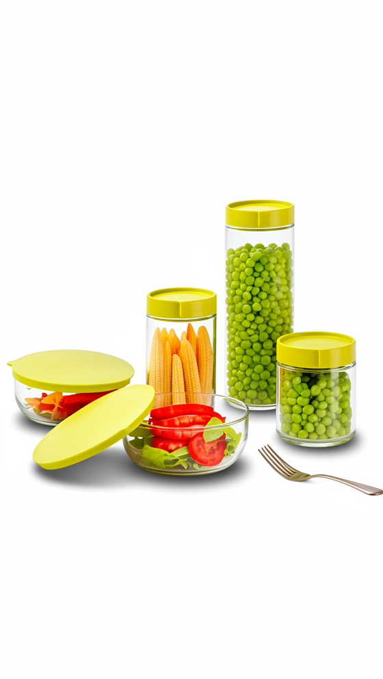SET DE FRASCOS DE CRISTAL x 5 pcs,