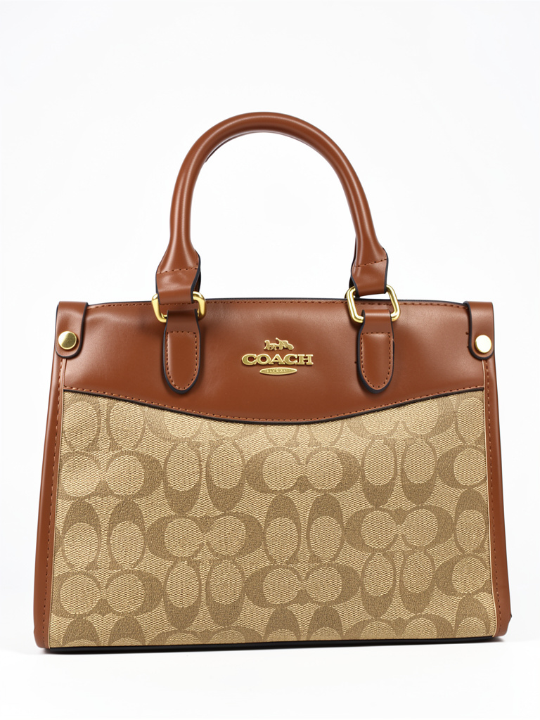 BOLSA DE MANO COACH CAFÉ ESTAMPADA