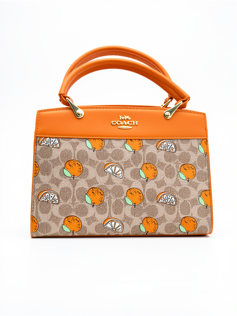 BOLSA COACH NARANJA ESTAMPADA