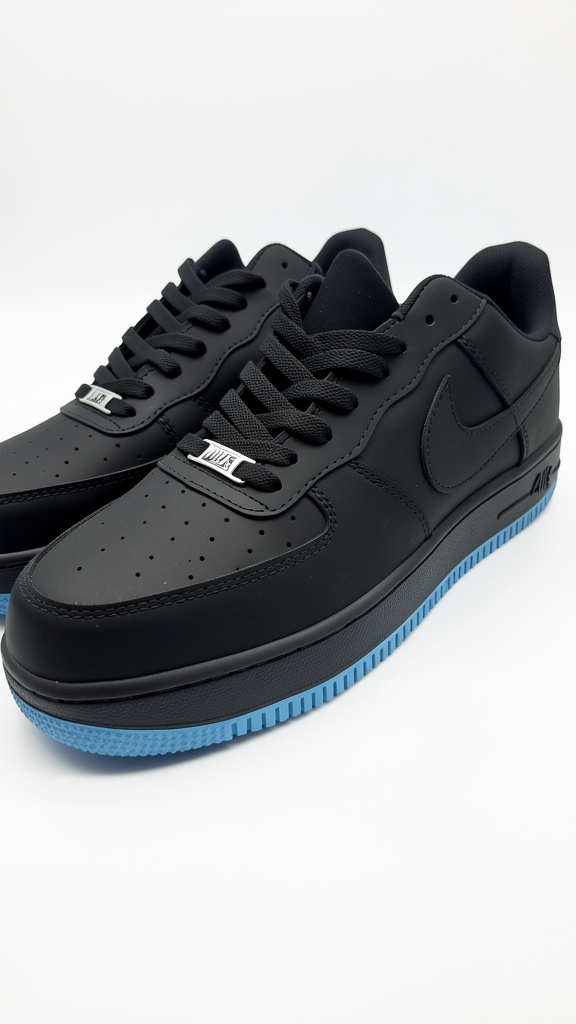 NIKE NEGRO GAMUZA SUELA AZUL #6.5