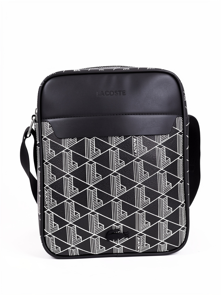 BOLSA LACOSTE NEGRO/BLANCO ESTAMPADO