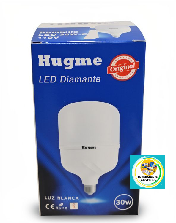 Bombillo Hugme LED Diamante blanca 30W