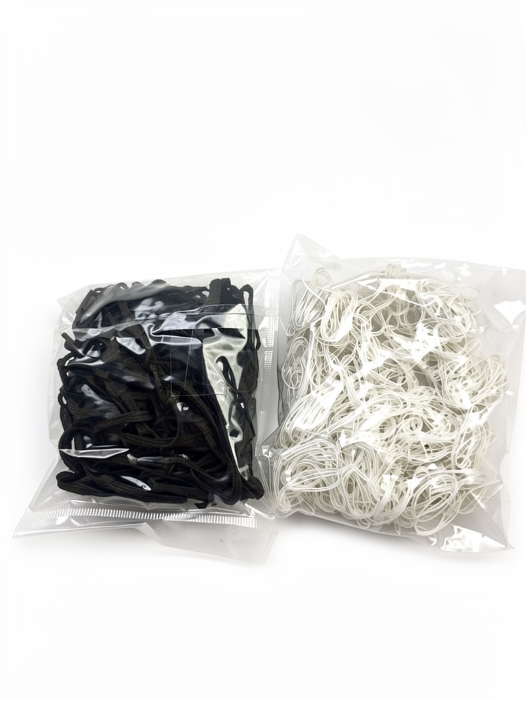 Colitas terminación de trenzas transparentes y negras