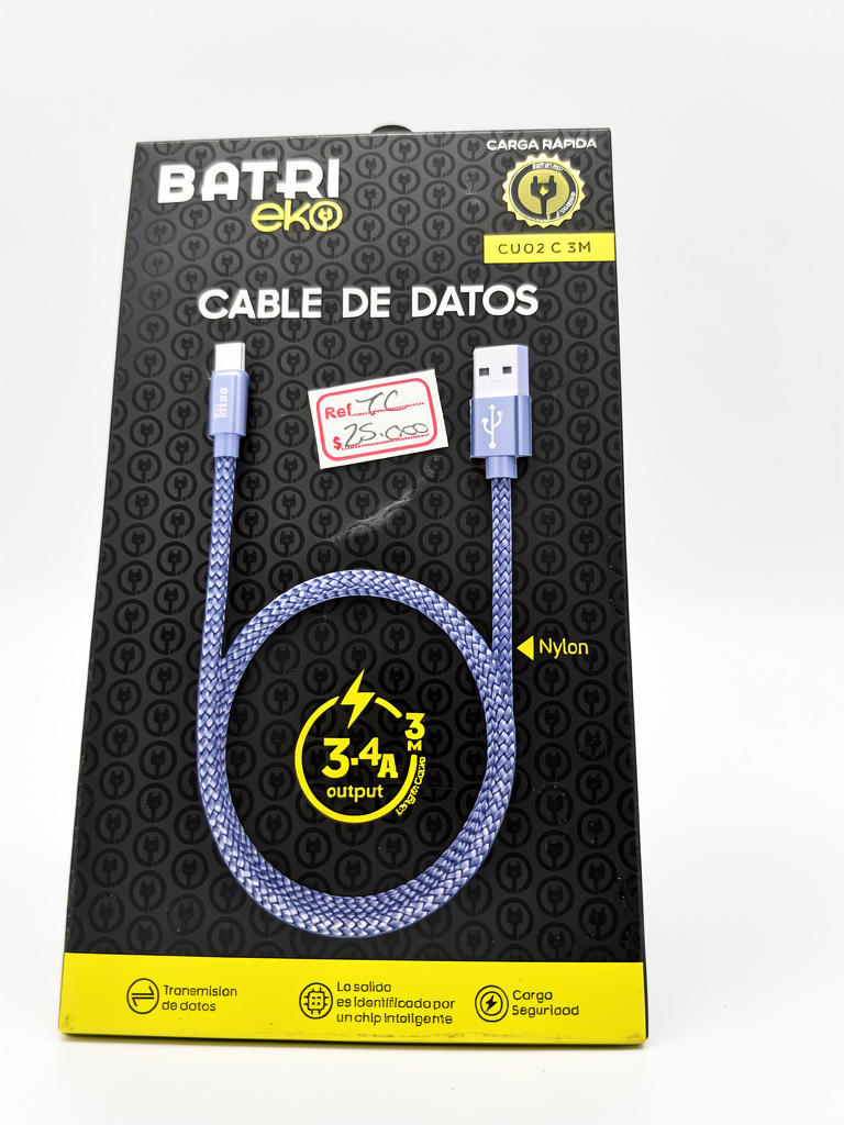Cable de datos 3 metros tipo C