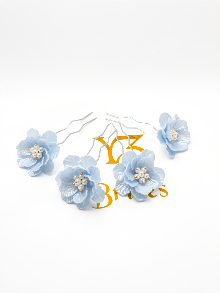 Tocado de flores baby blue