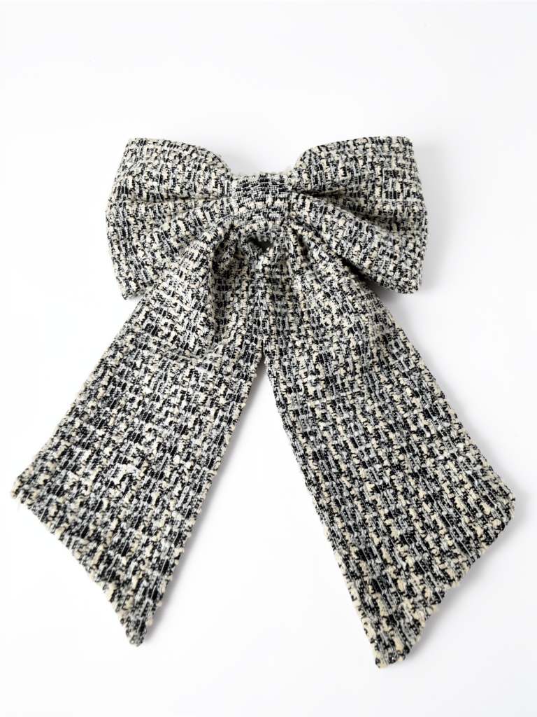 Lazo tweed tonos beige y negro